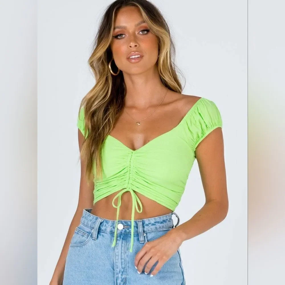 Princess Polly Green Y2K Crop Top - Picture 10 of 10